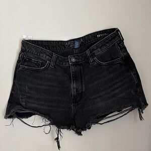 Arizona Jean Company Black Distressed Frayed Hem Denim Shorts
